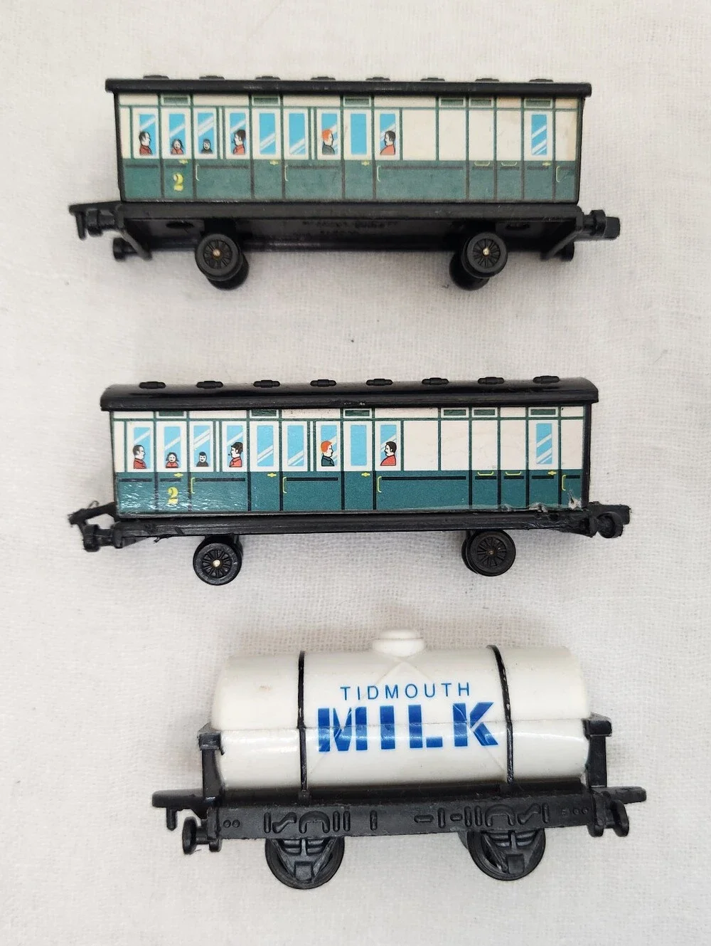 ERTL Vintage Thomas Tank Milk & Trolley Car Train Set 3  Lot Plastic